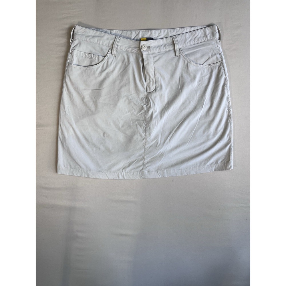 Eddie Bauer Travex Skort Womens 12 Cream/White Hiking Travel Active Athletic